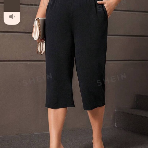 SHEIN EMERY ROSE Plus Solid Capris Pants - Picture 2 of 12